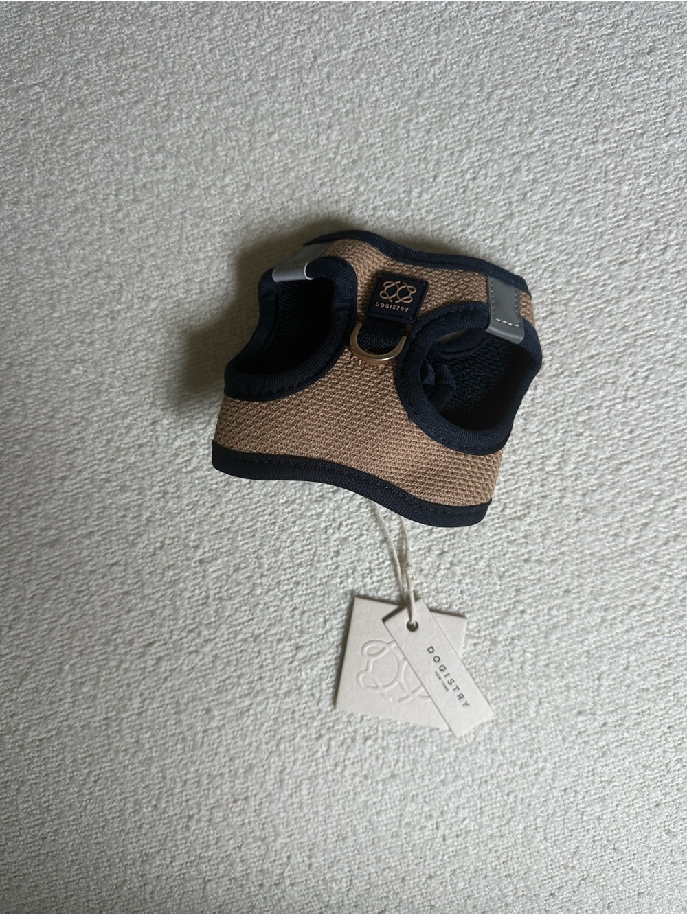 Dog Mesh Harness in Brown & Navy